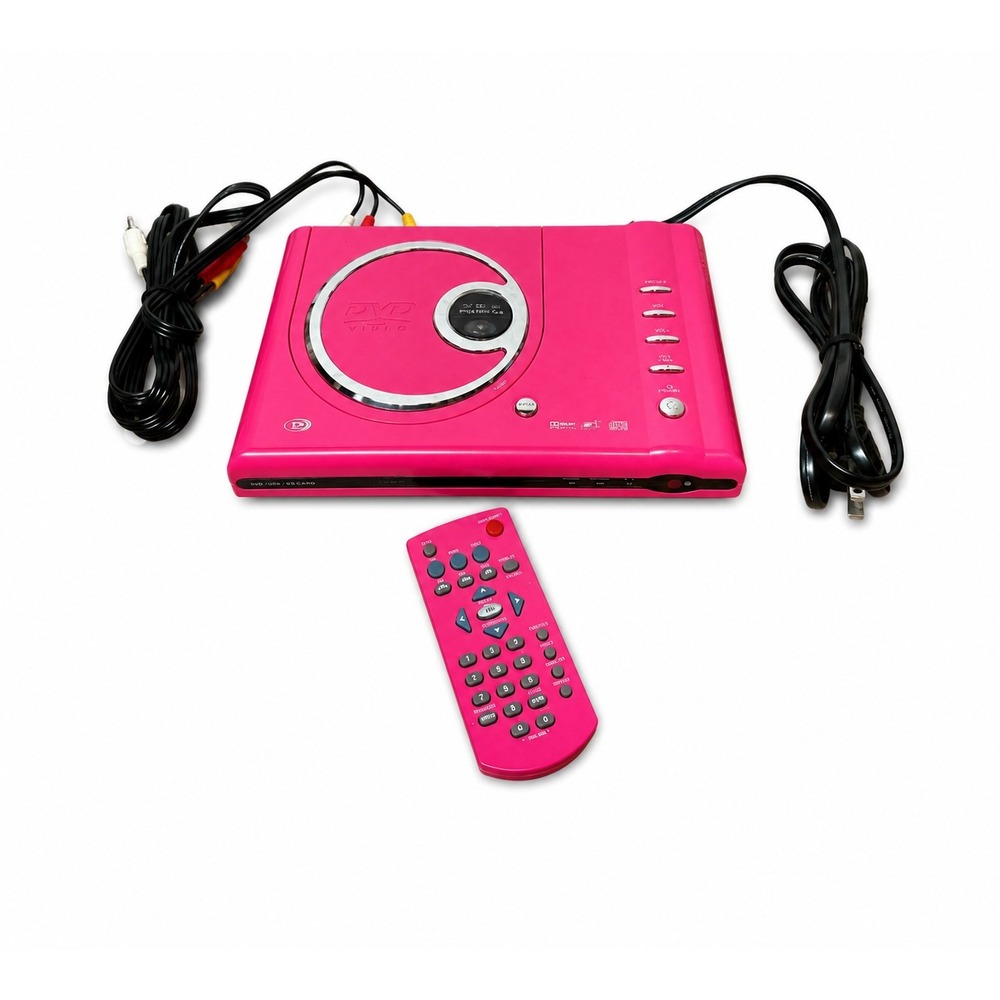 Durabrand DVD-1002 Pink DVD Player Y2K Progressive Scan with Remote Tested